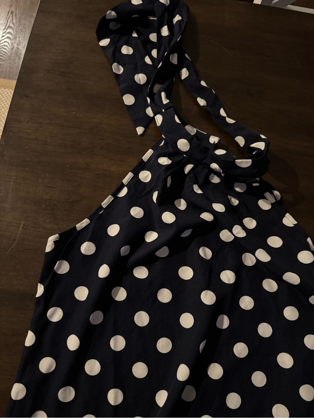 NWOT Halter Navy Polka Dot blouse